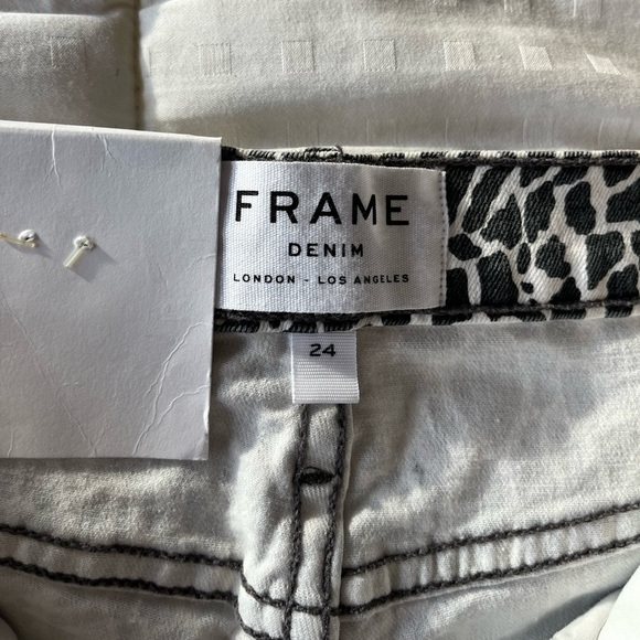 🥤 Frame Le High Skinny High Rise Skinny Noir Multi Animal Print Jean 24 NWT - Picture 11 of 15